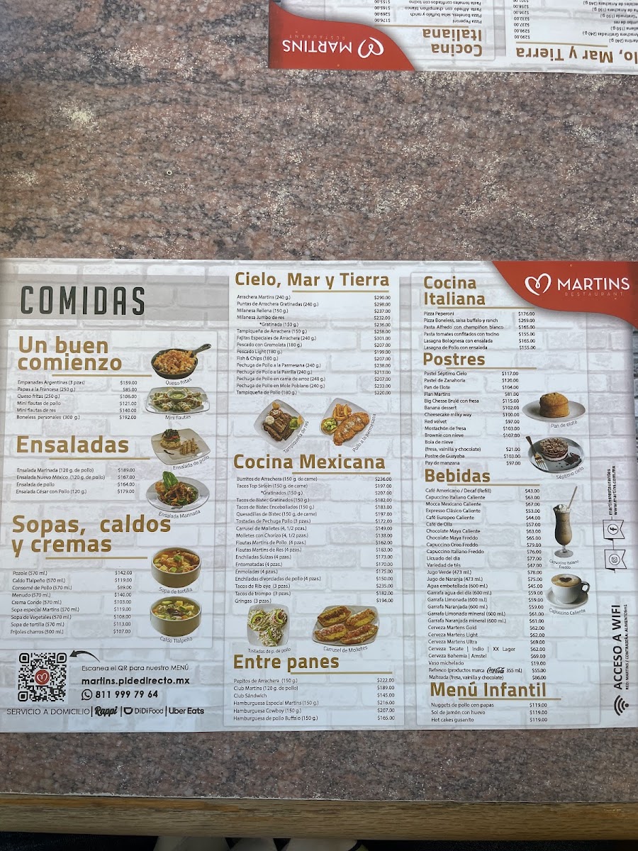 Martins Tamaulipas Menu - Image 1