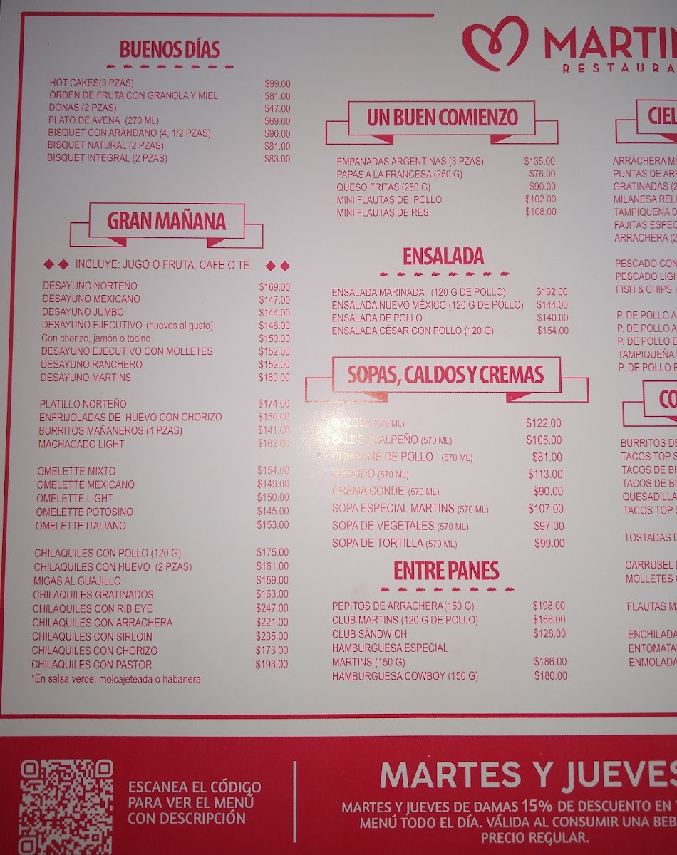 Martins Tamaulipas Menu - Image 2